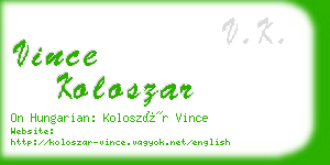 vince koloszar business card